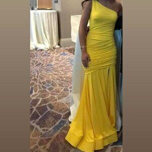 Yellow one shoulder Sherri Hill